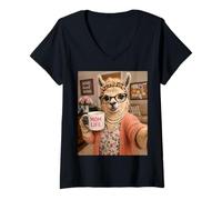 Mujer Llama Selfie Meme Humor Mamá Mami Lindo Amor Apreciación Camiseta Cuello V