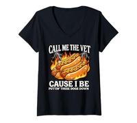 Mujer Llámame el Veterinario Porque Estoy poniendo Estos Perros Abajo Camiseta Cuello V