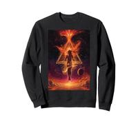 Mujer Llamas Cósmicas Triángulo Transformación de Poder Sudadera