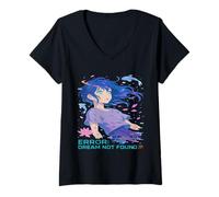 Mujer Lleva tu glitch interior donde los sueños y la realidad vuelven para siempre Camiseta Cuello V