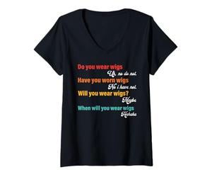 Mujer ¿Llevas Pelucas Uh No, no Tengo Que Usar? Pelucas Retro Camiseta Cuello V