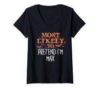 Mujer Lo más probable es que Hocus Halloween fingir que soy Max Camiseta Cuello V