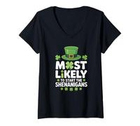 Mujer Lo más Probable es Que Sea el Día de San Patricio Camiseta Cuello V