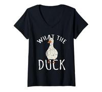 Mujer Lo Que Dicen los Patos Divertidos Amantes del Pato Camiseta Cuello V