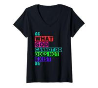 Mujer Lo Que Dios no Puede Hacer no Existe- NSPPD Oración matutina Camiseta Cuello V