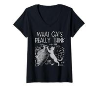 Mujer Lo Que el Gato Realmente Piensa Fórmulas matemáticas Divertidas Hombres Mujeres Niños Camiseta Cuello V