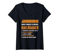 Mujer Lo Que Hace Que un Modelo de ferrocarril Camiseta Cuello V