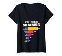 Mujer Lo Que Hice Este Verano Funny Gamer Bar Graph Porcentajes Camiseta Cuello V