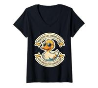 Mujer Lo Que Sea Que la Vida Piensa en ti Deje Que golpee a Otra Persona Camiseta Cuello V