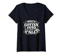 Mujer Lo Que Tiene en ustedes Divertido Estilo sureño al Estilo Occidental Camiseta Cuello V