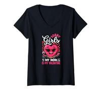 Mujer Lo Siento, Chicas, mi Madre es mi día de San Valentín, Divertido corazón para niños Camiseta Cuello V