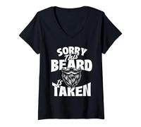 Mujer Lo Siento, Esta Barba está Tomada - Marido Barbudo Novio Prometido Camiseta Cuello V