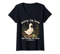 Mujer Lo Siento, llego Tarde, su Tiempo, no el mío Eclesiastés Divertidos 3 1 Camiseta Cuello V
