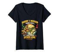 Mujer Lo Siento, me perdí Llamada Pesca Broma Angler Humor Camiseta Cuello V
