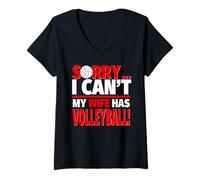 Mujer Lo Siento, mi Esposa Tiene Voleibol - Marido Divertido Camiseta Cuello V