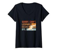Mujer Lo Siento no Puedo Leopard Gecko Adiós A Leopard Gecko Herpetólogo Camiseta Cuello V