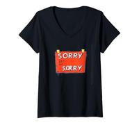 Mujer Lo siento pero no lo siento Declaración de idioma para adultos y niños Camiseta Cuello V