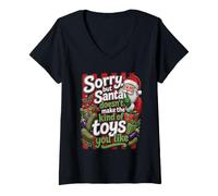 Mujer Lo Siento, Pero Papá Noel no Hace Que los Juguetes Que te gusten Sean Divertidos Camiseta Cuello V