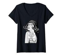 Mujer Lo Siento, te ofendí con mi Chica de Arte Pop de Sentido común Camiseta Cuello V