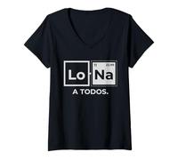 Mujer Lo Sodio A Todos Los Odio a Todos Lo Na Química Divertida Camiseta Cuello V