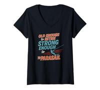 Mujer Lo Suficientemente Viejo como para jubilarse lo Suficientemente Fuerte como para parasail Camiseta Cuello V