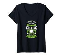 Mujer Lo único Que Amo más Que Jugar al Golf es ser Abuelo Camiseta Cuello V