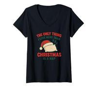 Mujer Lo único Que Amo más Que la Navidad es una Siesta Camiseta Cuello V
