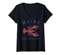 Mujer Lobster Maine New England Cool Seafood Lover Hombres Mujeres Niños Camiseta Cuello V