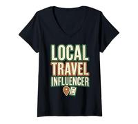 Mujer Local Travel Influencer Errand Camiseta Cuello V