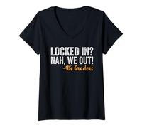 Mujer Locked In We Out 4th Graders Shirt Fourth Grade Graduation Camiseta Cuello V