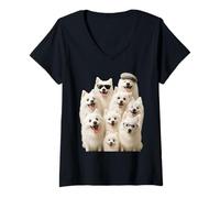 Mujer Loco Spitz Japonés Camiseta Cuello V