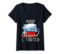 Mujer Locomotoras Perdón I Tooted Funny Train Camiseta Cuello V
