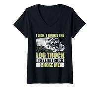 Mujer Log Truck Chose Me Log Truck Driver Accessories Driving Camiseta Cuello V