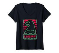 Mujer Logotipo águila de la Fuerza Policial de la USPF de Escape from New York Camiseta Cuello V