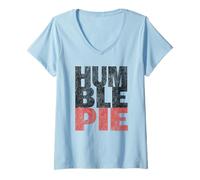 Mujer Logotipo apilado Humble Pie Camiseta Cuello V