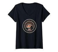 Mujer Logotipo circular del 50 aniversario de The Band Big Pink Camiseta Cuello V