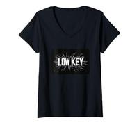 Mujer Logotipo de bajo perfil para fanáticos del emblema Camiseta Cuello V