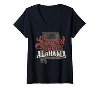 Mujer Logotipo de Lynyrd Skynyrd Sweet Home Alabama Classic Rock Vintage Camiseta Cuello V