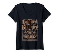 Mujer Logotipo retro de Whiskey Pure Southern Classic Rock Camiseta Cuello V
