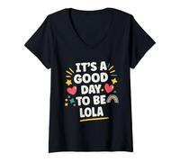 Mujer Lola Personalized Retro Girls Custom Lola Name Camiseta Cuello V