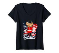 Mujer London Teddy Bear Queen Guard Illustration Graphic Anime Camiseta Cuello V