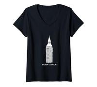 Mujer Londres Inglaterra Capital Big Ben Londres Turismo Camiseta Cuello V
