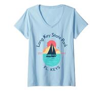 Mujer Long Key State Park Cayos de Florida Camiseta Cuello V
