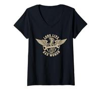 Mujer Long Live RAD Mujeres Mecánico Mujer Biker Cobra Camiseta Cuello V