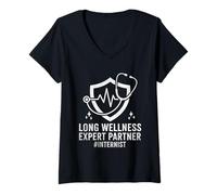 Mujer Long Wellness Expert Partner Internista Medicina Interna Camiseta Cuello V