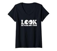 Mujer Look But Please Don't Touch Minimalista Eyeball Graphic Camiseta Cuello V