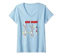 Mujer Looney Tunes Bugs Bunny Retro Color Code Camiseta Cuello V