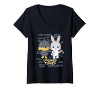 Mujer Looney Tunes Gokko Duck and Rabbit Season Camiseta Cuello V
