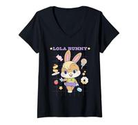 Mujer Looney Tunes Gokko Lola Bunny Treat Grid Camiseta Cuello V