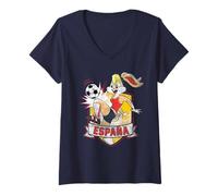 Mujer Looney Tunes Lola Bunny Spain Soccer Futbol Camiseta Cuello V